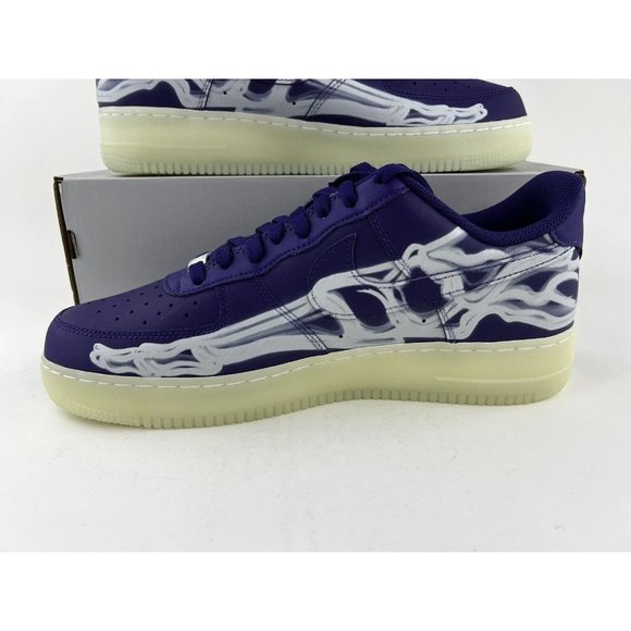 Nike Air Force 1 Purple Skeleton Mens Size 11 Sneakers Halloween 2022 CU8067-500 - Picture 10 of 11